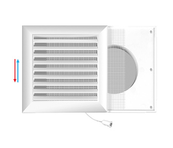 SMŻ 100 kratka wentylacyjna z żaluzją mechaniczną fi 100mm 003-042