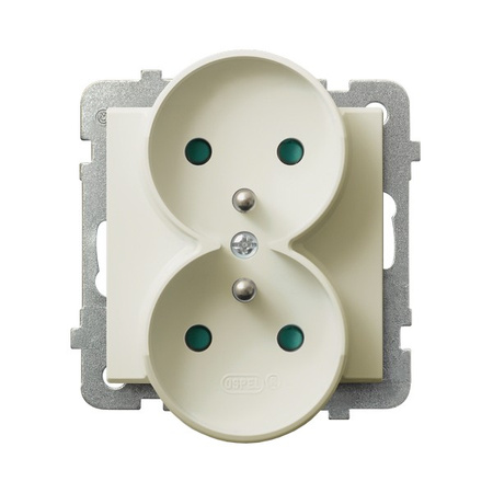 OSPEL SONATA GP-2RRAZP/m/27 Gniazdo podwójne z/u z przesłonami, moduł