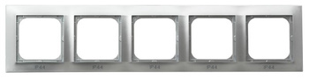 OSPEL IMPRESJA RH-5Y/18 Ramka pięciokrotna do łączników IP-44 srebro