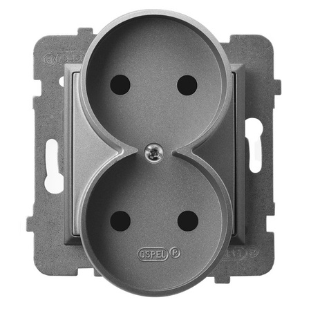Ospel aria gp-2ur/m/70 Gniazdo podwójne moduł bez ramki