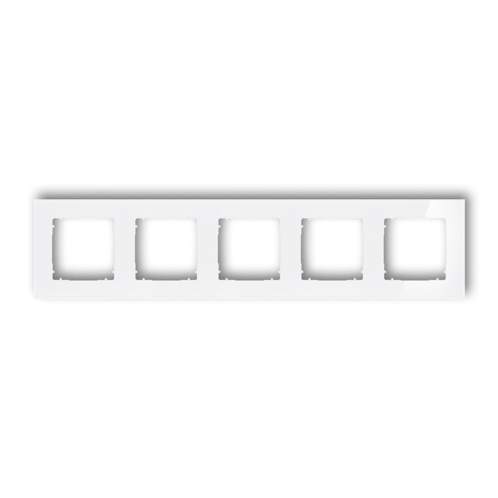 KARLIK ICON 0-0-IRSK-5 Ramka uniwersalna pięciokrotna kwadratowa - efekt szkła (ramka: biała; spód: biały)