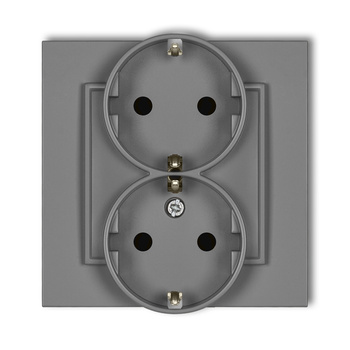 KARLIK MINI 27MGP-2sp  Gniazdo podwójne z uziemieniem SCHUKO 2x(2P+Z) (przesłony torów prądowych)