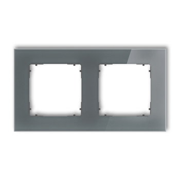 KARLIK ICON 28-28-IRSK-2 Ramka uniwersalna podwójna kwadratowa - efekt szkła (ramka: grafitowa; spód: grafitowy mat)