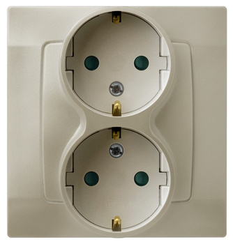 OSPEL KARO GP-2SSP/42 Gniazdo podwójne schuko, przesłony, kompletne