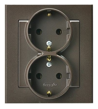 OSPEL SONATA GP-2RS/40 Gniazdo podwójne z uziemieniem schuko kompletne