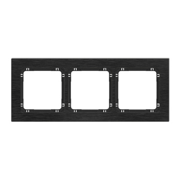 KARLIK DECO 12-12-DRA-3 Ramka uniwersalna potrójna - aluminium szczotkowane (ramka: czarna; spód: czarny)