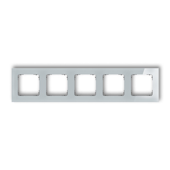 KARLIK ICON 15-28-IRSK-5 Ramka uniwersalna pięciokrotna kwadratowa - efekt szkła (ramka: szara; spód: grafitowy mat)