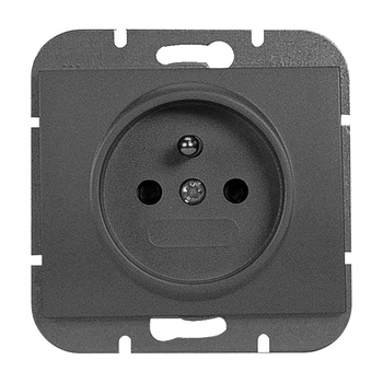 Gniazdo pojedyncze p/t 2P+Z Onyx, 16A, 250V, PT-16O, czarny