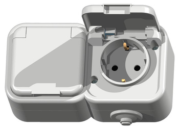 OSPEL DELFINA GNH-2DS/00/w Gniazdo bryzgoszczelne podwójne schuko