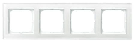 OSPEL SONATA R-4RG/31 Ramka poczwórna białe szkło