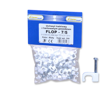 Uchwyt kablowy flop 7/5 płaski ydyp 2x1,5 100szt