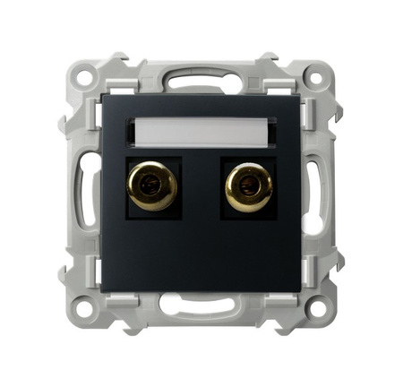 OSPEL SZAFIR GGN-1Z/m/33 Gniazdo głośnikowe pojedyncze czarny