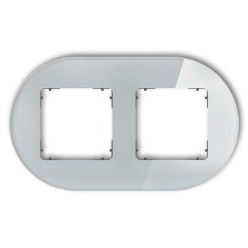 KARLIK ICON 15-28-IRSO-2 Ramka uniwersalna podwójna okrągła - efekt szkła (ramka: szara; spód: grafitowy mat)