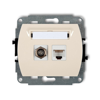 KARLIK TREND 1GFK-1  Gniazdo antenowe pojedyńcze typu F (SAT) + gniazda komp. poj. 1xRJ45