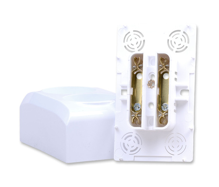 Ospel bis GN-2BP/00 Gniazdo podwójne z przesłonami białe 