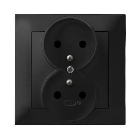 OSPEL IMPRESJA GP-2YZ/33 Gniazdo podwójne z uziemieniem kompletne