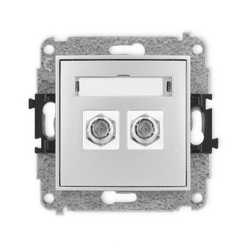 KARLIK ICON 7IGF-2  Gniazdo antenowe podwójne typu F (SAT) niklowany