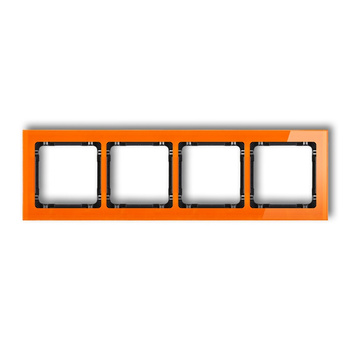 KARLIK DECO 13-12-DRS-4 Ramka uniwersalna poczwórna - efekt szkła (ramka: pomarańczowa; spód: czarny)