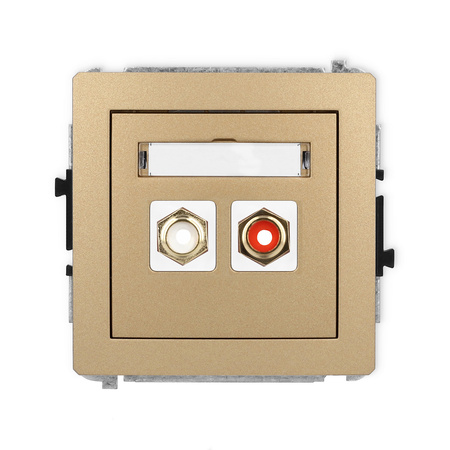 KARLIK DECO 8DGRCA-2 Gniazdo podwójne RCA (typu cinch - biały i czerwony