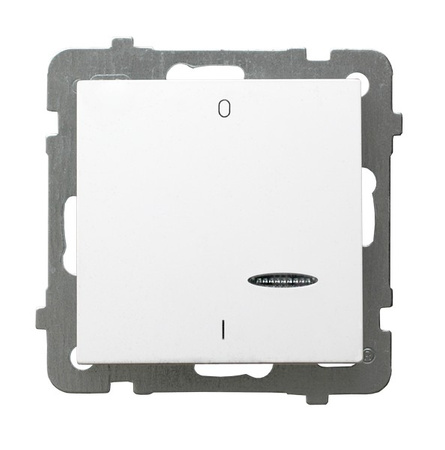 Ospel as ANTYBAKTERYJNY ŁP-11GAS/m/00 Łącznik dwubiegunowy z podświetleniem niebieskim, produkt zawiera nanocząsteczki srebra