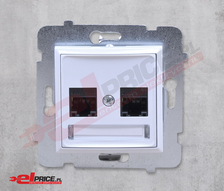 Ospel aria gpk-2u/k/m/00 gniazdo komputerowe podwójne kat.5e