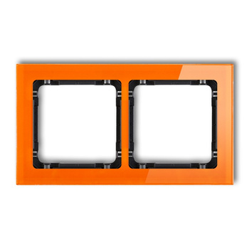 KARLIK DECO 13-12-DRS-2 Ramka uniwersalna podwójna - efekt szkła (ramka: pomarańczowa; spód: czarny)