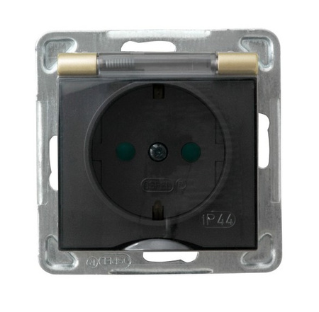 OSPEL IMPRESJA GPH-1YSP/m/28/d Gniazdo bryzgoszczelne schuko, przesłony