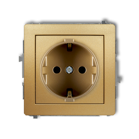 KARLIK DECO 29DGP-1sp  Gniazdo pojedyńcze  z uziemieniem SCHUKO 2P+Z (przesłony torów prądowych)
