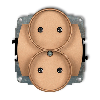 KARLIK TREND 8GPR-2 Mechanizm gniazda podwójnego do ramki poziomej bez uziemienia 2x2P (bez przesłon torów prądowych)