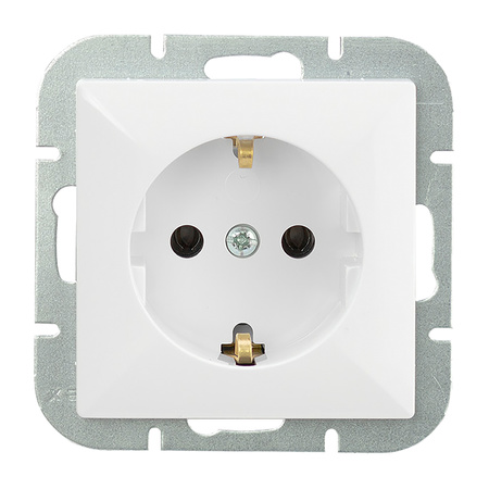 Gniazdo pojedyncze p/t 2P+Z Schuko Pearl, 16A, 250V, PT-17P, biały