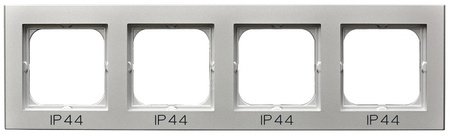 OSPEL SONATA RH-4R/38 Ramka poczwórna do łączników IP-44 srebro