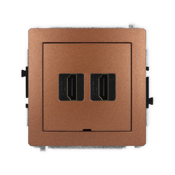KARLIK DECO 9DHDMIBO-6 Mechanizm gniazda podwójnego HDMI 2.1, 8K, bez pola opisowego