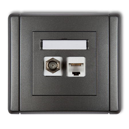 KARLIK FLEXI 11FGFK-5 Gniazdo antenowe poj. typu F (SAT) + Gniazdo komp. poj. 1xRJ45