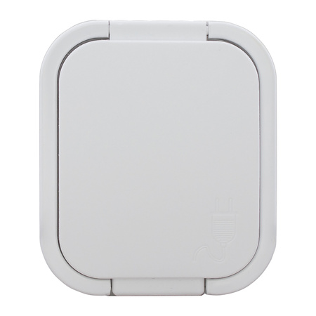Gniazdo pojedyncze n/t 2P+Z, bryzgoszczelne z klapką B2, IP54, NT-16B2, biały