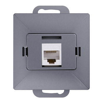 Gniazdo 1xRJ45 Cat5 Pearl, RJ45-5CAT/P1, antracyt