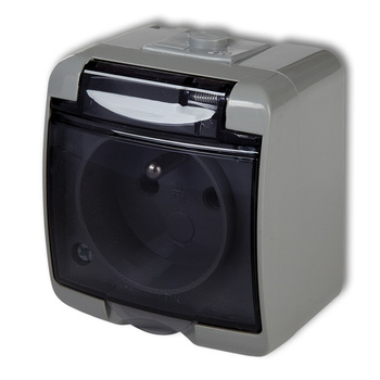 KARLIK JUNIOR 10GHE-1dp  Gniazdo pojedyncze z uziemieniem 2P+Z (klapka dymna; przesłony torów prądowych)