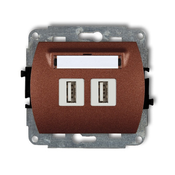 KARLIK TREND 9GUSB-2  Gniazdo podwójne 2xUSB A-A 2.0