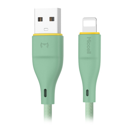 Kabel USB-A - Lightning Miccell VQ-D06, 2,4A, 1m, zielony