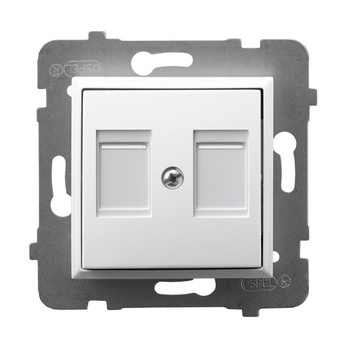 Ospel aria GPK-2UP/p/00 Obudowa gniazda podwójnego z przesłoną typu Keystone prosta