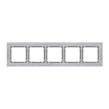 KARLIK DECO 7-11-DRA-5 Ramka uniwersalna pięciokrotna - aluminium szczotkowane (ramka: srebrna; spód: grafitowy)