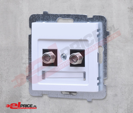 Ospel as gpa-2gf/m/00 gniazdo antenowe typu f podwójne