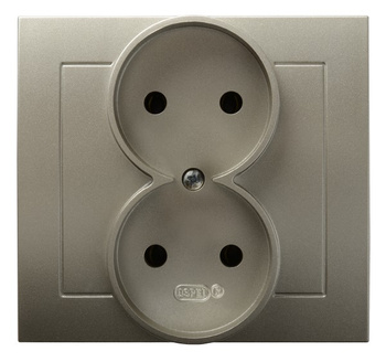 OSPEL KIER GP-2W/45 Gniazdo podwójne satyna