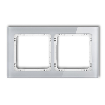 KARLIK DECO 15-0-DRS-2 Ramka uniwersalna podwójna - efekt szkła (ramka: szara; spód: biały)