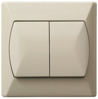 OSPEL AKCENT ŁP-2A/01 Łącznik dwugrupowy, świecznikowy beż