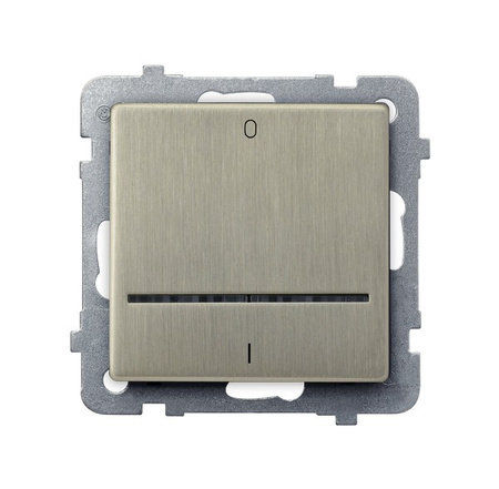 OSPEL SONATA NOWE SREBRO ŁP-11RMS/m/44 Łącznik dwubiegunowy z podświetleniem niebieskim