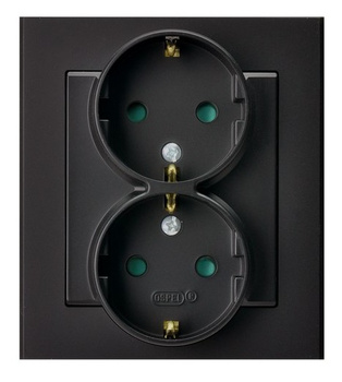 OSPEL SONATA GP-2RSP/33 Gniazdo podwójne z/u schuko z przesł. kompletne