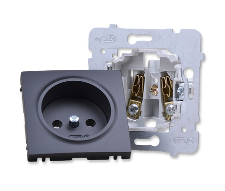 OSPEL AS GP-1G/M/33 Gniazdo pojedyncze czarny metalik