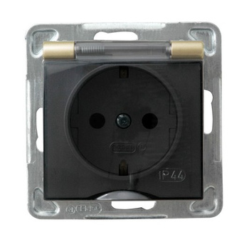 Ospel impresja GPH-1YS/m/28/d Gniazdo bryzgoszczelne schuko IP-44 złoto