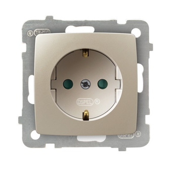 OSPEL KARO GP-1SSP/m/42 Gniazdo pojedyncze schuko z przesłonami torów