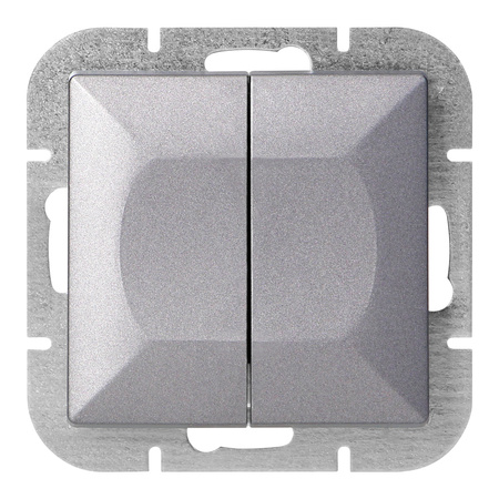 Łącznik świecznikowy p/t z podświeleniem Pearl, 10A, 250V, WP-2P/S, antracyt